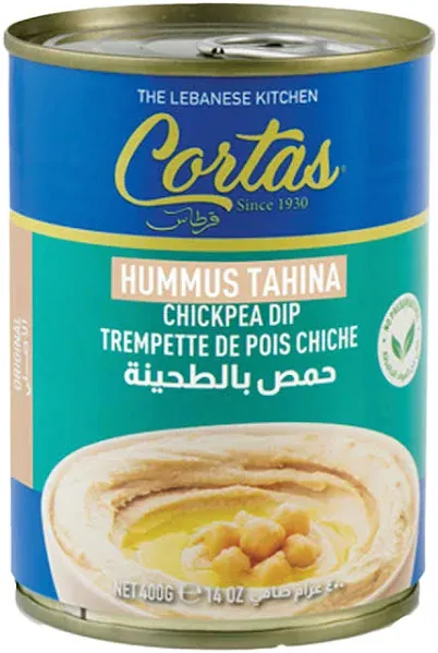 Cortas - Hummus Tahini Chickpea Dip Pack of 6, Ready to Serve, 14oz x 6