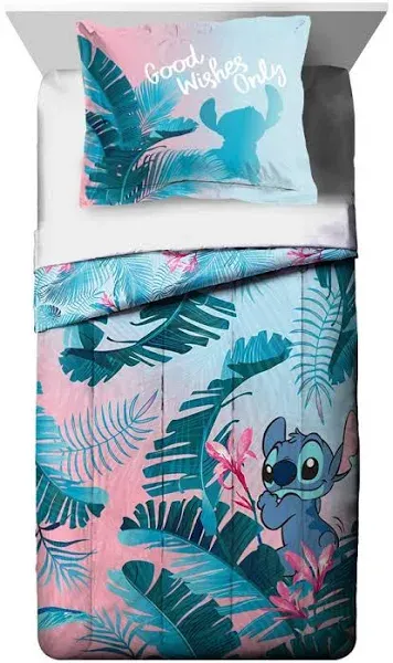 Jay Franco & Sons Lilo & Stitch Floral Fun Twin Comforter & Sham Set