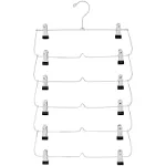 Metal Hangers 6 Tier with Chrome Finish | Space-Saving Pack Of 2, 