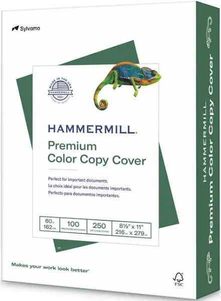 Hammermill Premium Color Copy Cover, 100 Bright, 60lb, 8.5 x 11, 250/Pack