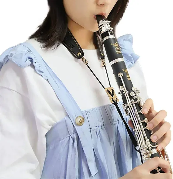 Clarinet Black Neck Strap,Oboe Neck Strap,Super fiber,Zinc Alloy Hook,Musical Instruments Accessories Parts