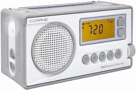 C. Crane CCRadio Solar Wind-Up Portable Emergency Crank Digital Radio AM, FM, NOAA Weather & Alert, Built-in LED Flashlight and Cellphone Charger, Battery Operated & Everyday Use