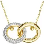 Swarovski Dextera Pendant, Interlocking Loop, White, Gold