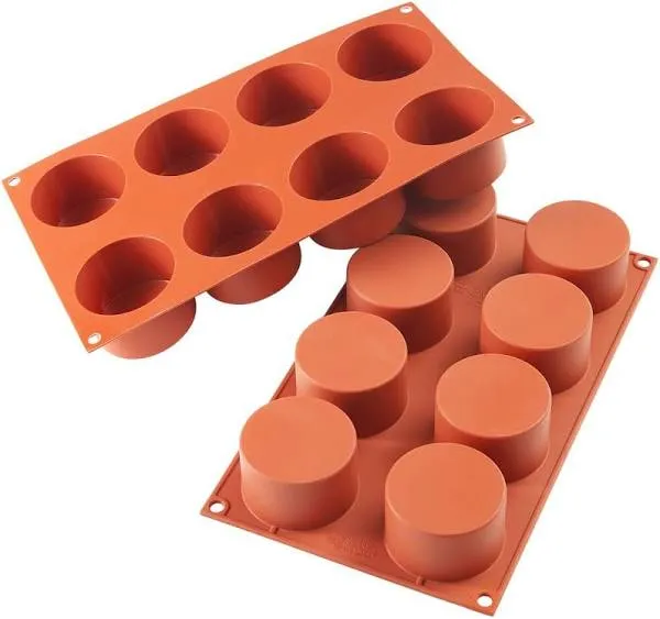 SilikoMart SF119, 8-Compartment Flexible Silicone Cylinder Baking Mold