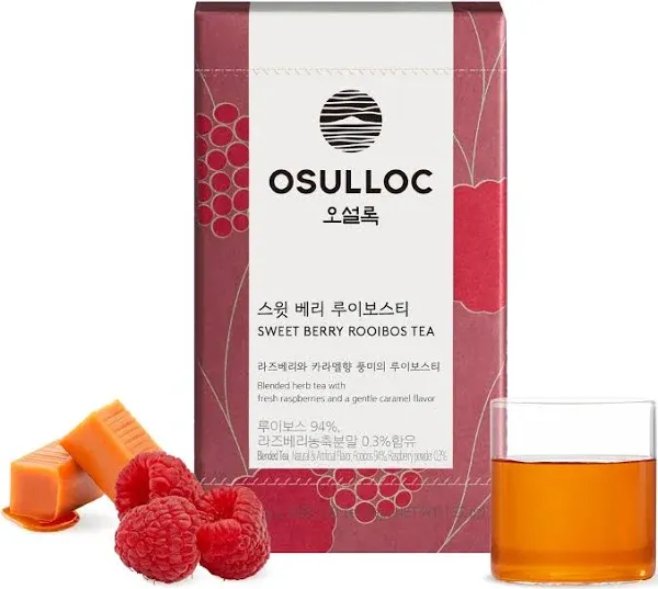 OSULLOC Sweet Berry Rooibos Tea, Herbal & Fruit Tea Blend, Premium Blended Tea from Jeju, Tea Bag Series 20 count, 1.06 oz, 30g