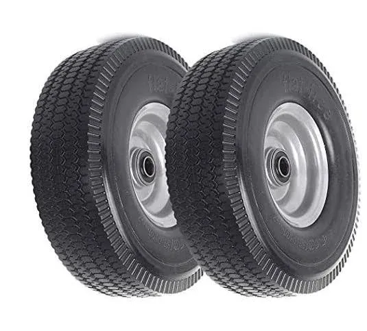 2 Pack 8&#034; Solid Wheel Replacement 2.50-4&#034; Flat Free Tire Wheel 5/8 extra 3/4