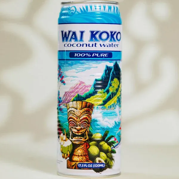 WAI Koko Coconut Water 100% Pure Coconut Water, 17.5 oz, 12 Piece