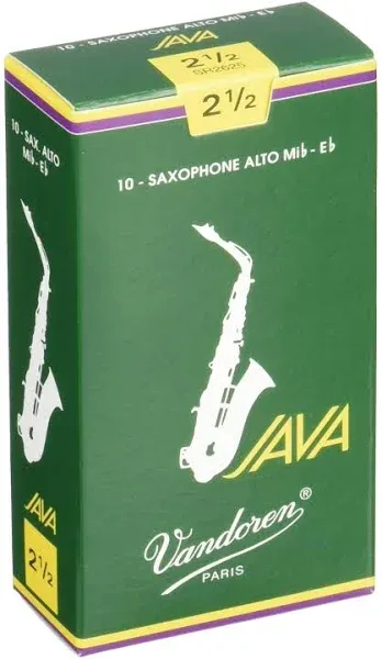 Vandoren Java Alto Saxophone Reeds, 2.5 (10 Pack) at Gear4music