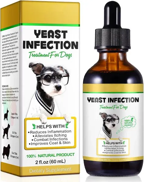 Natural Yeast Infection Treatment for Dogs, Dog Yeast Infection Treatment, Dog Allergy Relief, Itch and Immunity Relief, Improves Coat & Skin, Dog Herbal Supplement, 2 oz