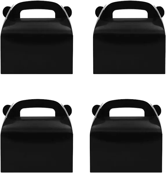 Oletx 30-Pack Black Party Favor Treat Boxes, Goodie Boxes, Gable Paper Gift Boxes with Handles. Perfect for Birthday, Baby Shower and Any Fun Party Decoration Supplies.