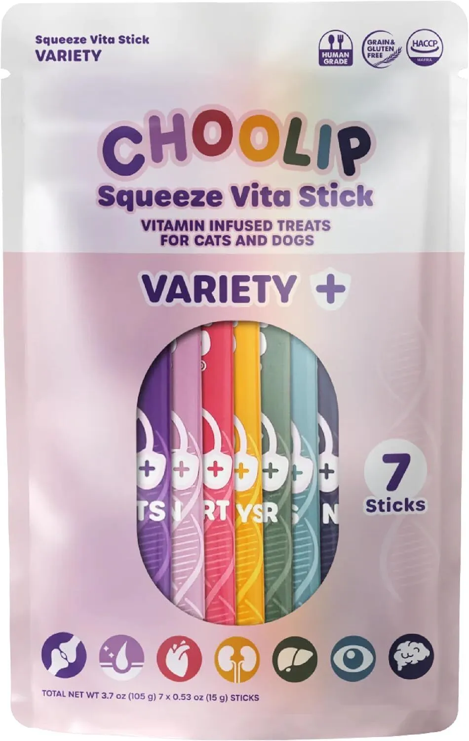 Squeeze Vita Stick Lickable Cat and Dog Treats. Cat Multivitamin SnackVariety Pa