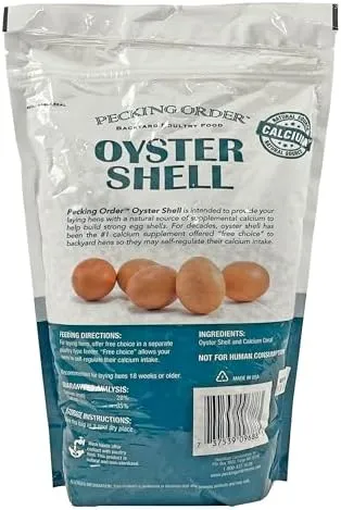 Pecking Order Oyster Shell - Calcium Supplement to Support Laying Hens and Strong Egg Shell Development (5 LB)