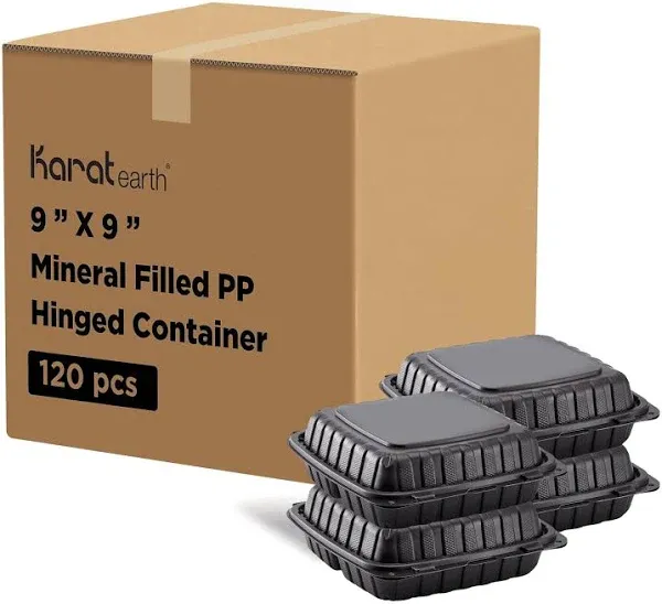 Karat Earth 8" x 8" Mineral Filled PP Hinged Container