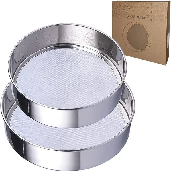 PUHETO Sieve Fine Mesh Stainless Steel Round Sifter