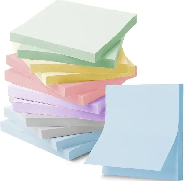 Mr. Pen Sticky Notes 3x3 inches 12 Pads Morandi Colors