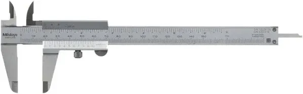 Mitutoyo 530-114 Vernier Caliper, Stainless Steel, Inch/Metric, 0-8" Range, +/-0.002" Accuracy, 0.0078" Resolution