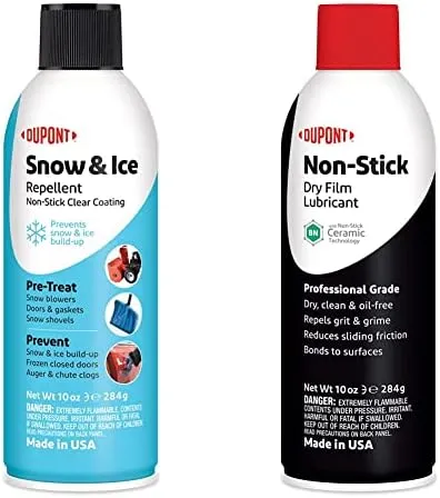 DuPont Teflon Snow and Ice Repellant, 10-Ounce & Non-Stick Dry-Film Lubricant Aerosol, 10 oz