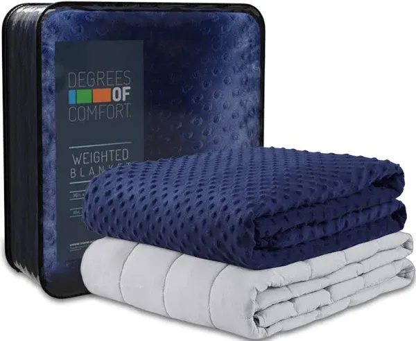  Coolmax Weighted Blanket with Washable Cover Twin 48x72&#034; 12lbs Navy | 1 Cover