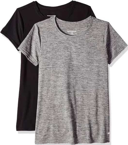 Amazon Essentials Women's Tech Stretch Short-Sleeve Crewneck T-Shirt (Available in Plus Size), Multipacks