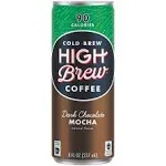 High Brew Coffee Cold Brew Coffee + Protein, Dark Chocolate Mocha, 8 oz Can, 12/Pack