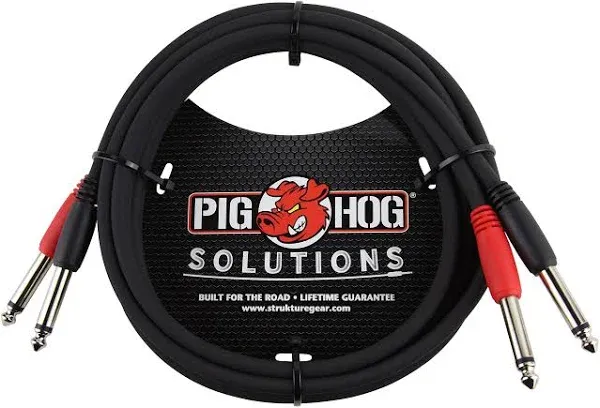 Pig Hog PD-21410 10ft Dual 1/4" Mono Cable