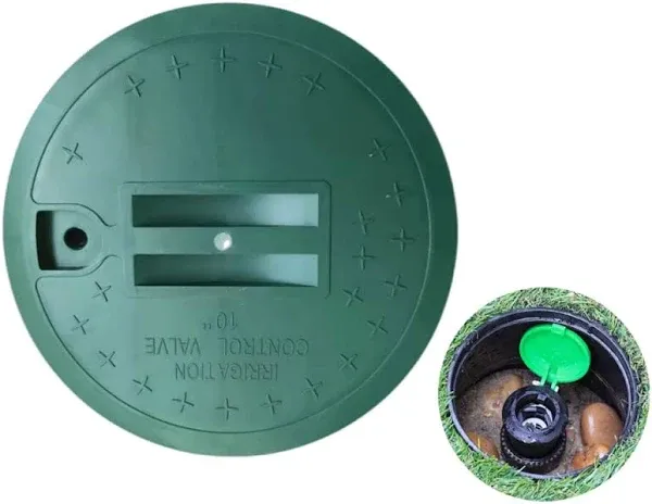 10 inch Valve Box Cover Lid Green Sprinkler Valve Box Lid Replacement for Sprinkler System Irrigation Circular Valve Box Lid