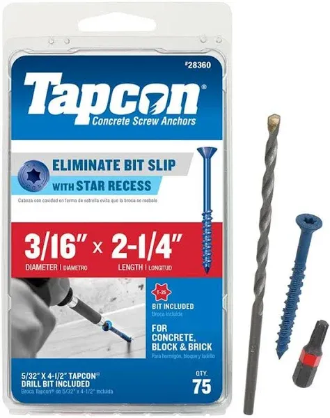 Tapcon Star Flat-Head Concrete Anchors