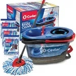 Spin Mop &amp; Bucket Floor Cleaning System with 3 Extra Refills, Plastic, Grey