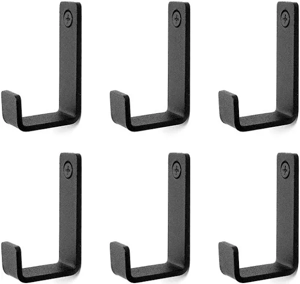 Piffny 6 Pack Heavy Duty Coated Stainless Steel Robe & Towel Hook