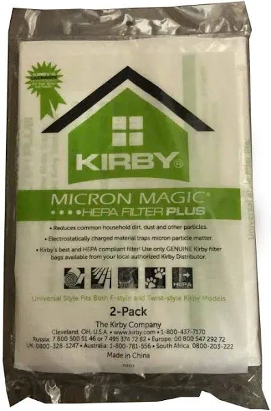 Kirby Micro Allergen Plus HEPA Filter 2 Pack Micron Magic F Twist Style NIP