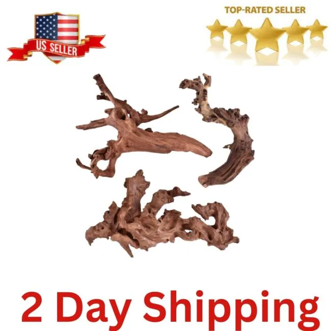 majoywoo Natural Coral Driftwood for Aquarium Decor Fish Tank Decorations, Assorted Driftwood Branch 6-10 inch 3 Pcs, Reptile Decor