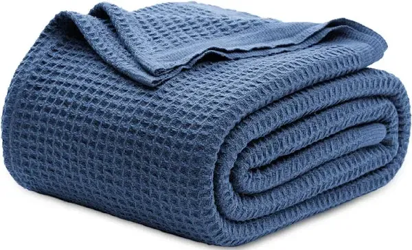  100% Cotton Blanket Queen Size for Bed - Waffle Queen (90&#034; x 90&#034;) 03 - Mint