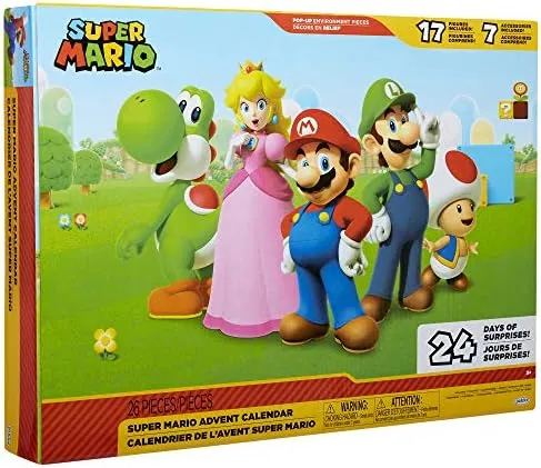 Nintendo Advent Calendar Christmas Holiday Calendar with 17 Articulated 2.5” ...