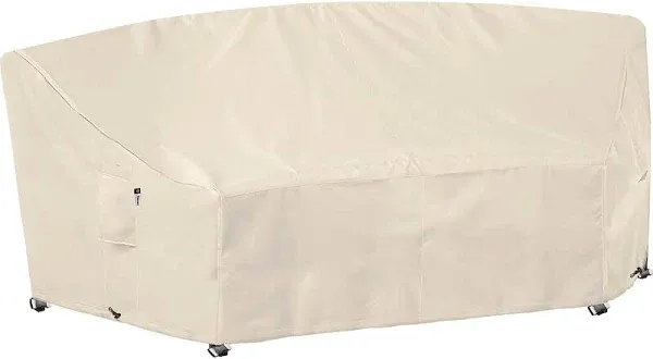 Heavy Duty Outdoor Sectional Sofa Cover, 83"X115" Waterproof 600D Patio Sectional Couch Cover, Lawn Patio Furniture Cover (Natural Beige, L-Shaped-Left Facing-83 x115)