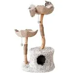 Mau Cento 46-in Modern Wooden Cat Tree & Condo, Gray