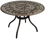 Oakland Living Mesh Ornate Bronze Cast Aluminum Round Patio Dining Table