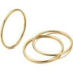 NOKMIT 1mm 14K Gold Filled Rings for Women Girls Thin Gold Ring Dainty Cute Stacking Stackable Thumb Pinky Band Non Tarnish Comfort Fit Size 4 to 11