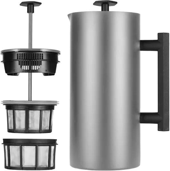 ESPRO - P6 French Press - Double Walled Stainless Steel Insulated Coffee and Tea Maker, 32 Ounces, Matte Black