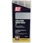 GRIP RITE PRIME GUARD GRF182M 18 Gauge Electrogalvanized Straight Collated Brad Nails, 2"