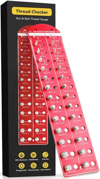 28 Nut and Bolt Thread Checker - 14 Metric &amp; Standard Sizes for Precision Work