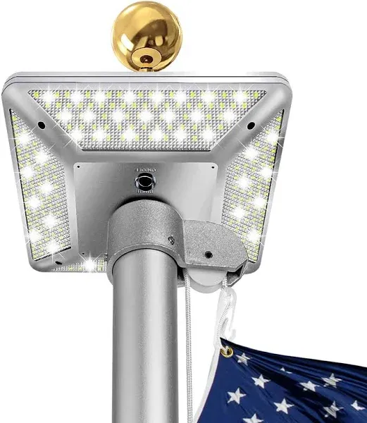 Flag Pole Light Solar Powered with 320 Ultra Bright LEDs -Premium Solar Flag Light