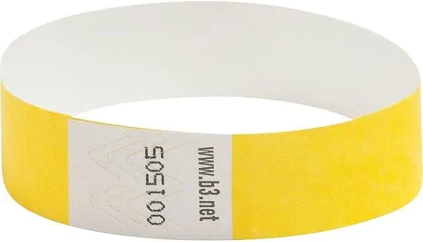 Baumgartens 85070 Security Wrist Band Tear-Resistant 10-Inch x3/4-Inch 100/PK YW