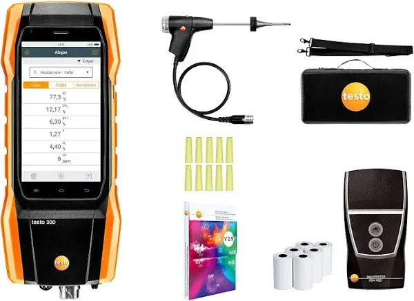 Testo 300 - Residential / Commercial Combustion Analyzer with Printer (0564 3002