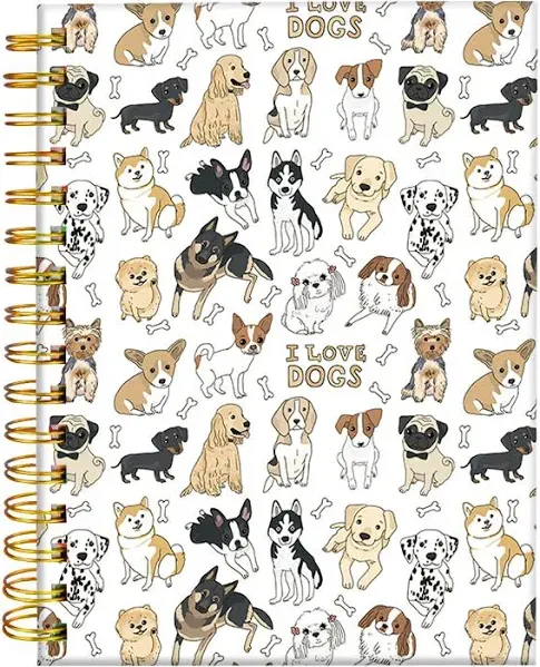 Spiral Journal Notebook,Cute Puppy Strong Twin-Wire Binding with Premium Paper f