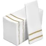 Paper Hand Towels for Bathroom, Linen-Feel Guest Towels, Formal Dinner, Anniversary, Napkins for Tables, Guestrooms, and Restrooms (Silver, 50 Count)