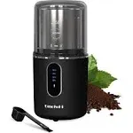 Cordless Coffee Grinder Electric, DmofwHi USB Rechargeable Coffee Bean Grinder with 304 Stainless Steel Blade and Removable Bowl-Black