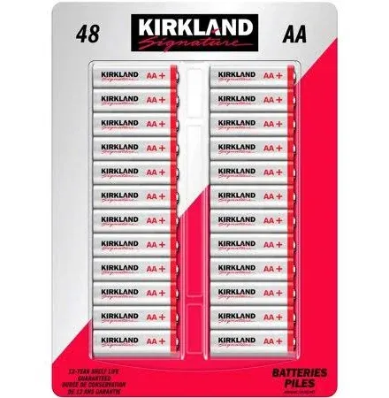 Kirkland Signature Alkaline AA Plus Batteries, 48 Count