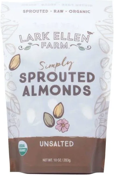 Lark Ellen Farm Raw Almonds, Sprouted Unsalted, Steam Pasteurized, Certified USDA Organic, Gluten-Free Whole Shelled California Premium Nuts (10 oz, 6 Pack)…