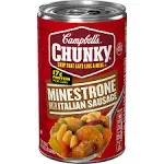 Campbell's Chunky Soup, Minestrone with Italian Sausage - 18.8 oz