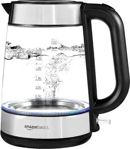 Elegant Black &amp; Silver 1.7L Electric Kettle with Auto Shut-Off &amp; Cool Handle